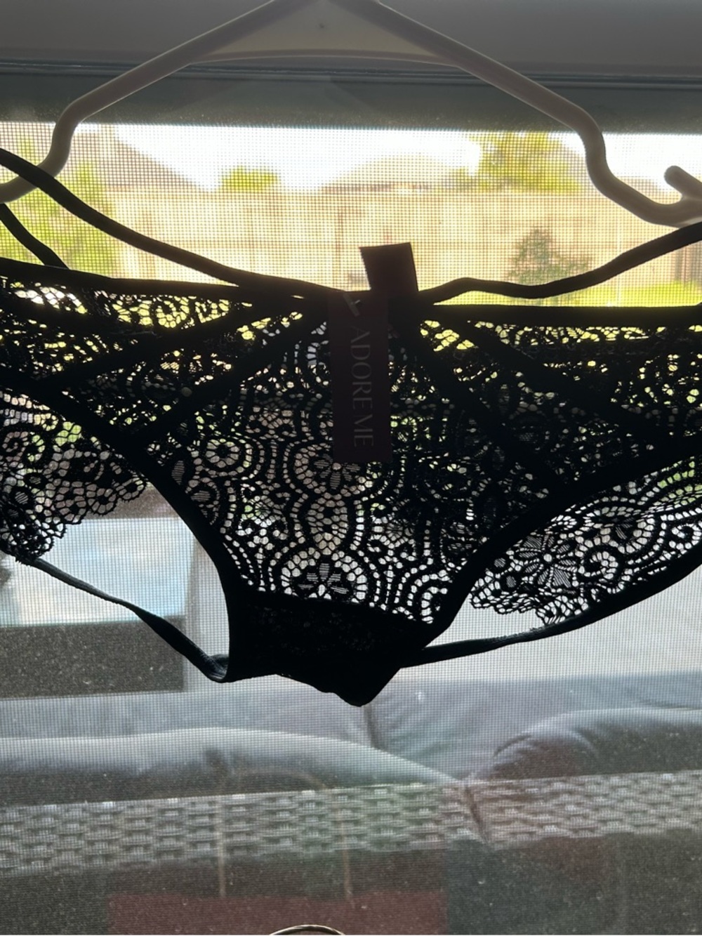 Adore Me Black Floral Lace Bikini Panty